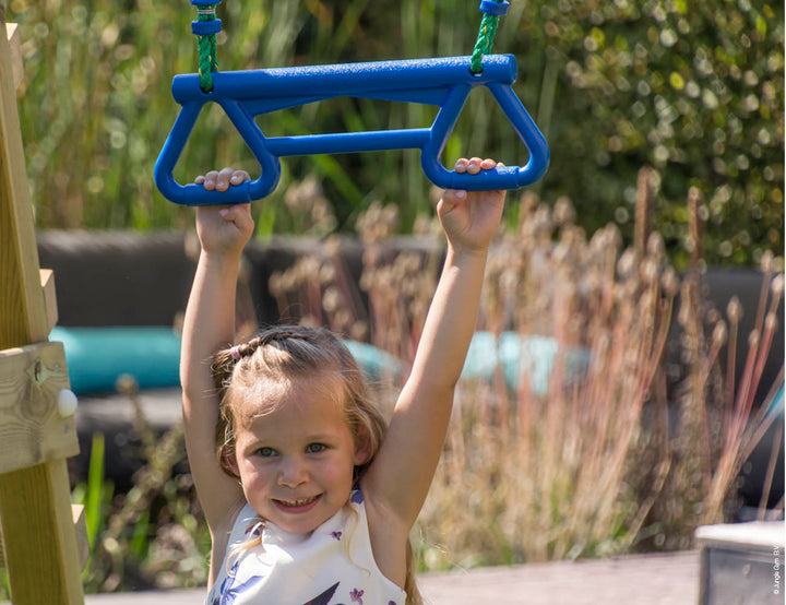 Jungle Patio | Wooden climbing frame with double swing
